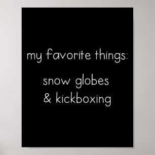 Rolig snöglob present för kickboxningsälskare boxa poster