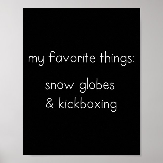 Rolig snöglob present för kickboxningsälskare boxa poster (Framsidan)