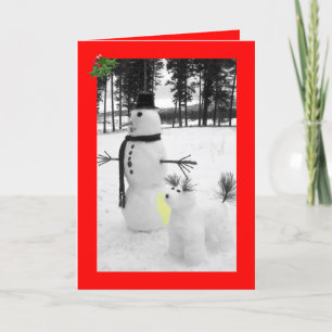 Rolig snögubbejul helgkort