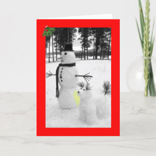 Rolig snögubbejul helgkort