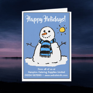 Rolig Snöman God Jul Julkort Helgkort