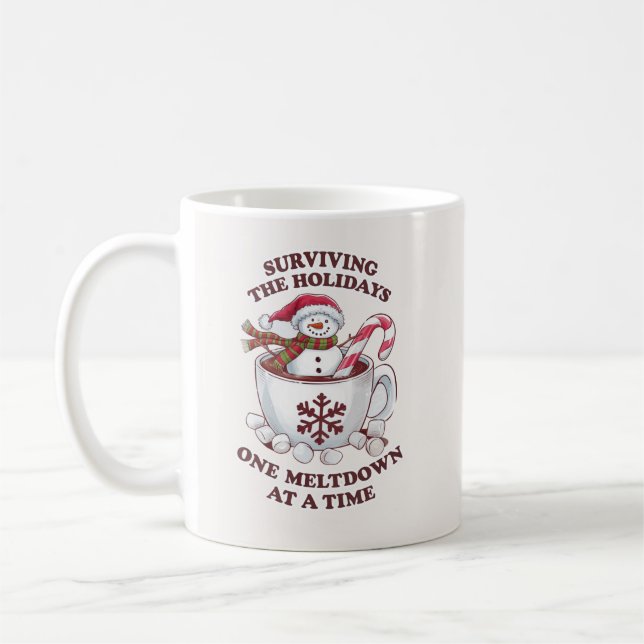 Rolig Snöman Julhelger  Kaffemugg (Vänster)
