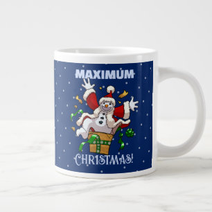 Rolig Snöman Maximal Julöverraskning Tecknad Film Jumbo Mugg