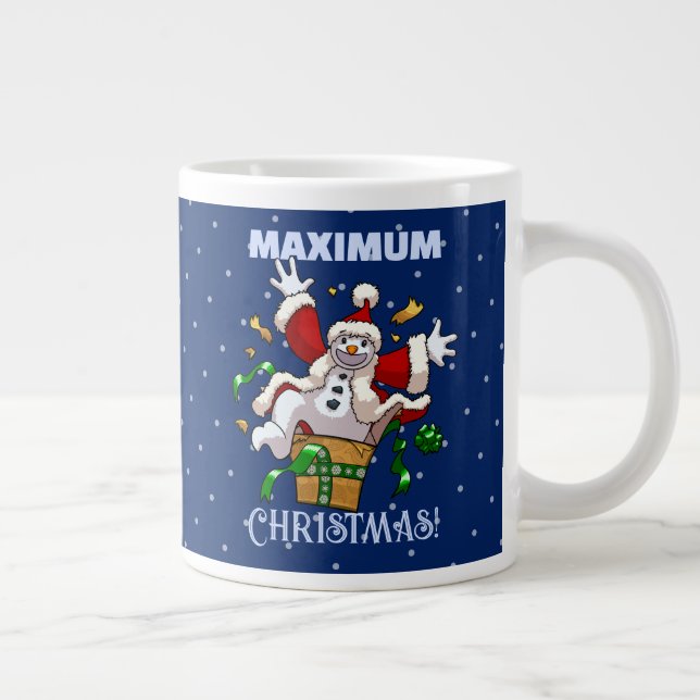 Rolig Snöman Maximal Julöverraskning Tecknad Film Jumbo Mugg (Höger)