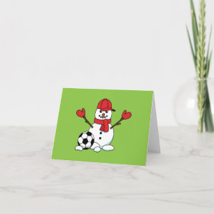 Rolig Snöman med Fotboll Kort