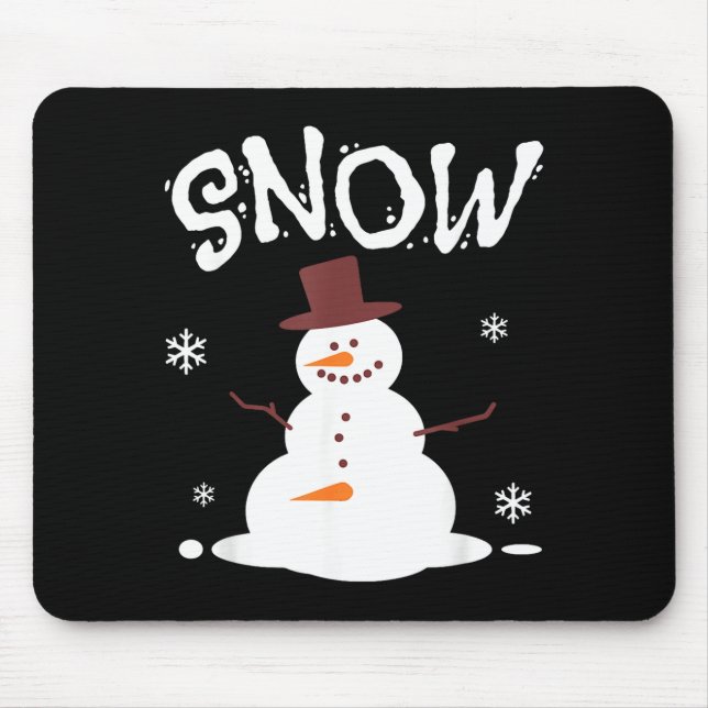 Rolig Snöman Och Snöslunga Matchande Julpar Musmatta (Framsidan)