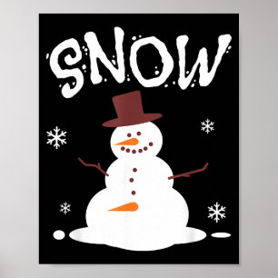 Rolig Snöman Och Snöslunga Matchande Julpar Poster