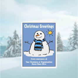 Rolig Snömannen Företag Julkort med QR-kod Helgkort