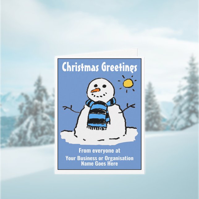 Rolig Snömannen Företag Julkort med QR-kod Helgkort (Skapare uppladdad)