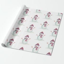Rolig Snömannen Jul Presentpapper