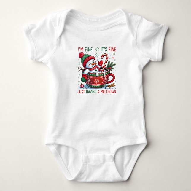 Rolig Snömannen Som Smälter Jul  T Shirt (Framsida)