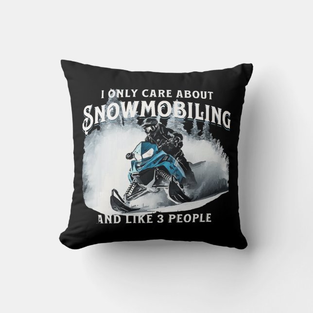 Rolig snöskoteråkning med snöskoter kudde (Framsida)