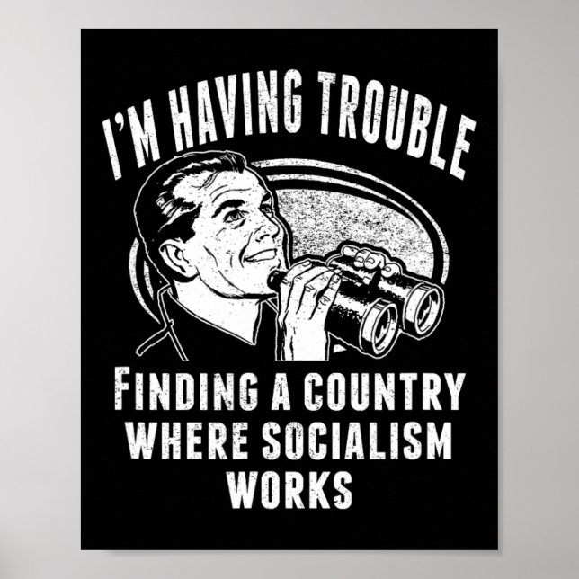 Rolig socialism socialist fungerar inte kapitalism poster (Framsidan)