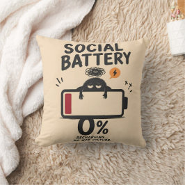 Rolig Socialt Batteri 0 Procent Laddar Kast Kudde