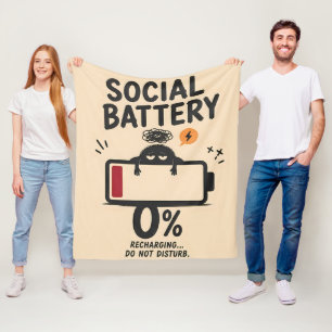Rolig Socialt Batteri 0 Procent Laddar Sherpa F Fleecefilt