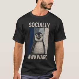 Rolig socialt klumpig pingvin retro humor t shirt
