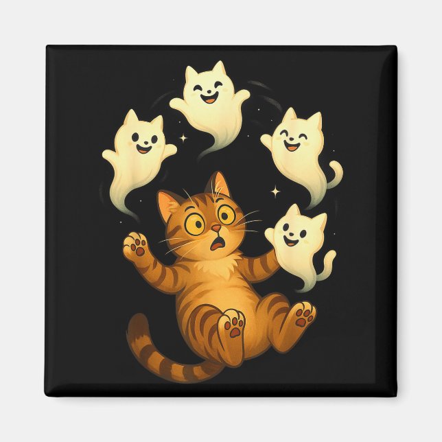 Rolig Socka Halloween Katt Meme Magnet (Framsidan)