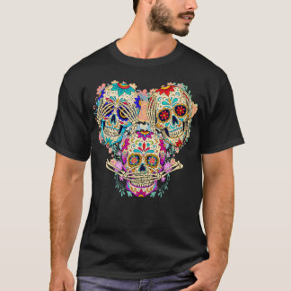 Rolig Sockerskalle Catrina Día de döda Dia De L T Shirt