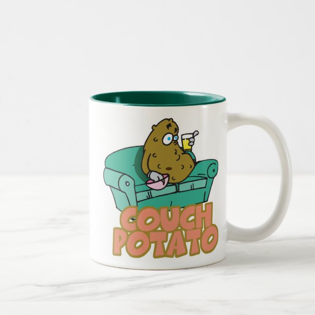 Rolig soffpotatis Två-Tonad mugg (Höger)
