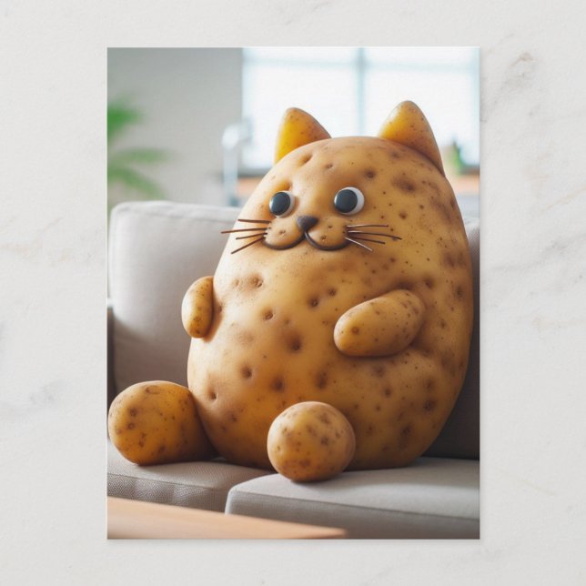 Rolig soffpotatiskatt vykort (Framsida)