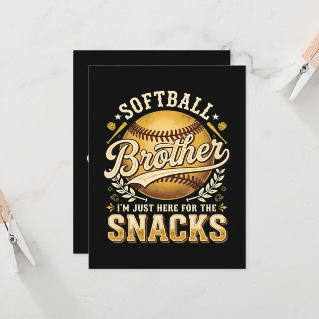 Rolig Softboll Bror Snacks Sport Inbjudningar (Fram/Back In Situ)