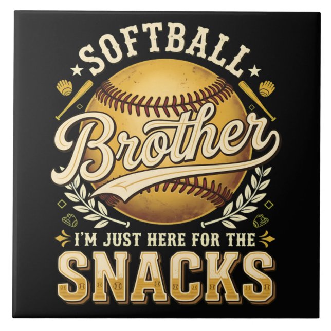 Rolig Softboll Bror Snacks Sport Kakelplatta (Framsidan)