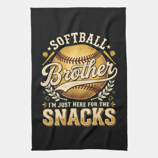 Rolig Softboll Bror Snacks Sport Kökshandduk (Vertikal)