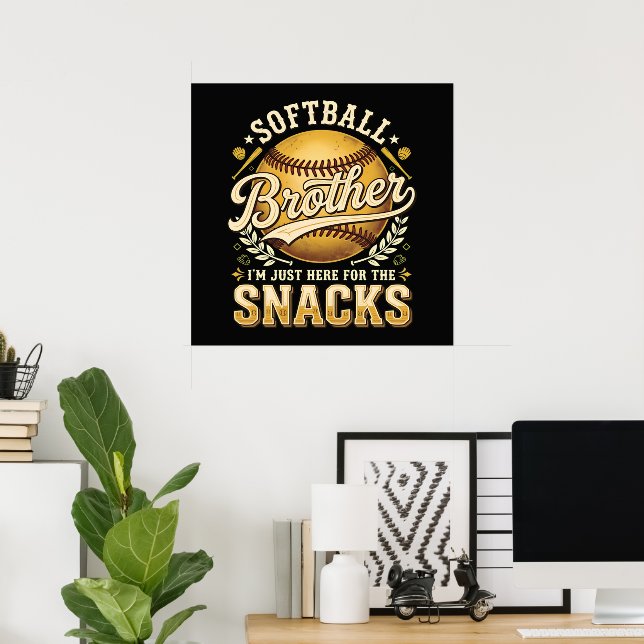 Rolig Softboll Bror Snacks Sport Poster (Hemmakontoret)