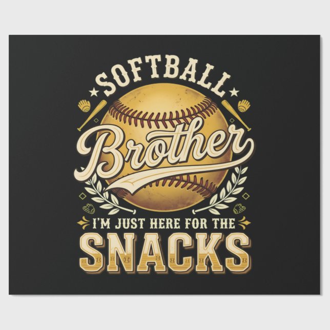 Rolig Softboll Bror Snacks Sport Presentpapper (Platt)