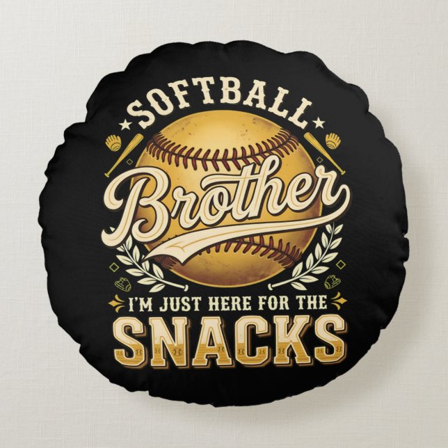 Rolig Softboll Bror Snacks Sport Rund Kudde (Framsidan)