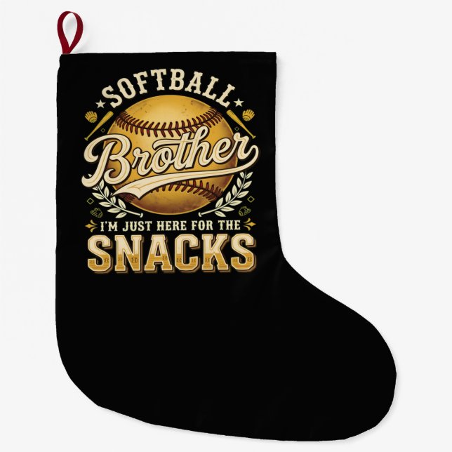 Rolig Softboll Bror Snacks Sport Stor Julstrumpa (Framsidan)