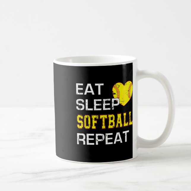 Rolig Softll Ät Sova Softll Upprepa För Flickor Mj Kaffemugg (Höger)