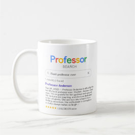 Rolig sökning efter bästa professor med personligt kaffemugg