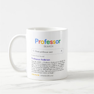 Rolig sökning efter bästa professor med personligt kaffemugg