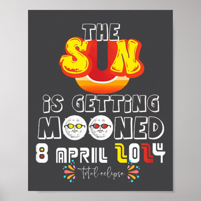 Rolig sol som blir månad solförmörkelse poster (Framsidan)