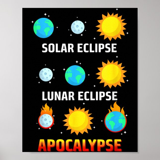 Rolig solförmörkelse månförmörkelse apokalyps poster (Framsidan)