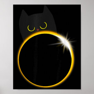 Rolig solförmörkelse svart katt älskare poster