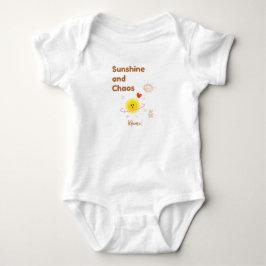 Rolig "Solsken och Kaos" Baby T-Shirt - Söt Kaw