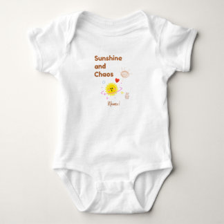 Rolig "Solsken och Kaos" Baby T-Shirt - Söt Kaw