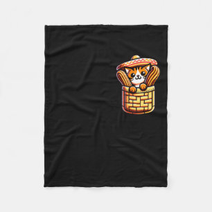 Rolig Sombrero Katt Churros Fick Cinco De Mayo Ki Fleecefilt