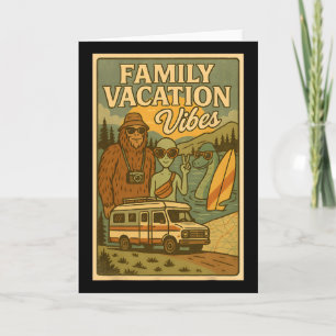 Rolig sommar Bigfoot familjesemester Alien Nessie Kort