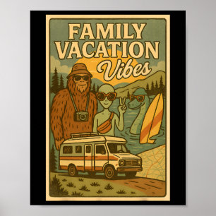 Rolig sommar Bigfoot familjesemester Alien Nessie  Poster