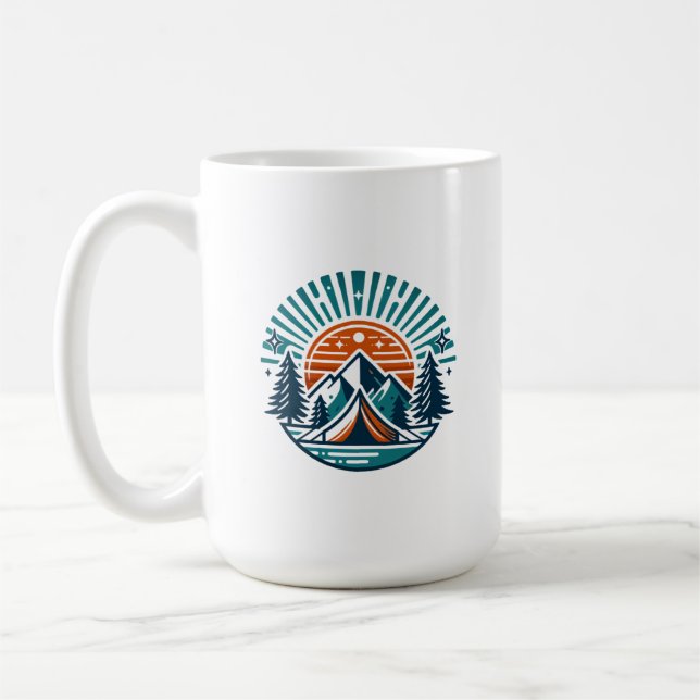 rolig sommar camping kaffemugg (Vänster)