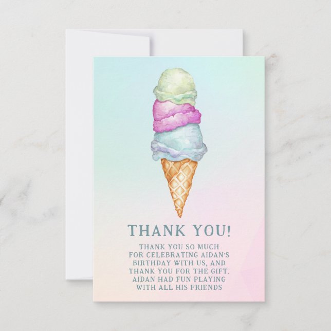 Rolig sommar glass foto födelsedagsfest  tack kort (Framsida)