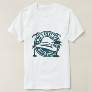 Rolig sommar-grafik med avslappnad strand-ansikte t shirt
