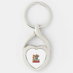 Rolig sommar katt sombrero vintage gravyr design twisted heart silverfärgad nyckelring