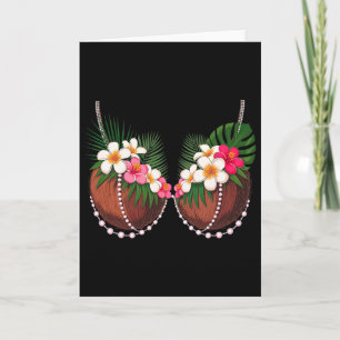 Rolig sommar kokosnöts-BH Halloween-kostym Hawaii Kort