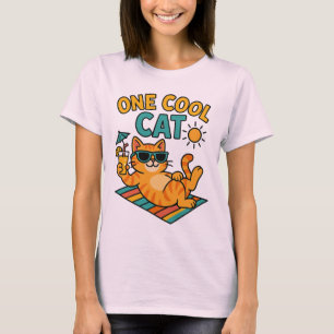 Rolig sommar T-shirt för kattälskare