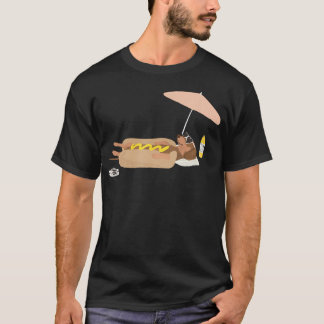 Rolig sommar varmkorv dachshund strand t shirt