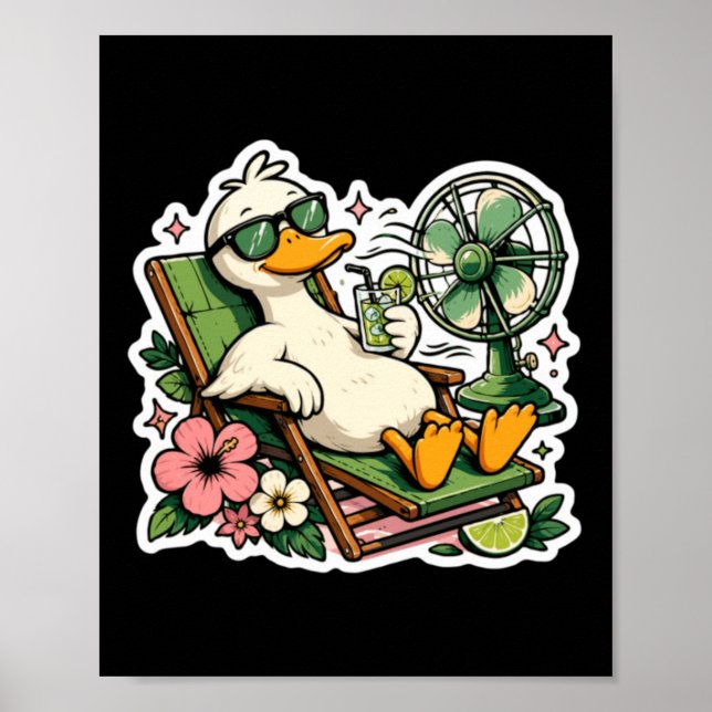 Rolig sommarand Relaxerande semesterläge Tropisk Poster (Framsidan)